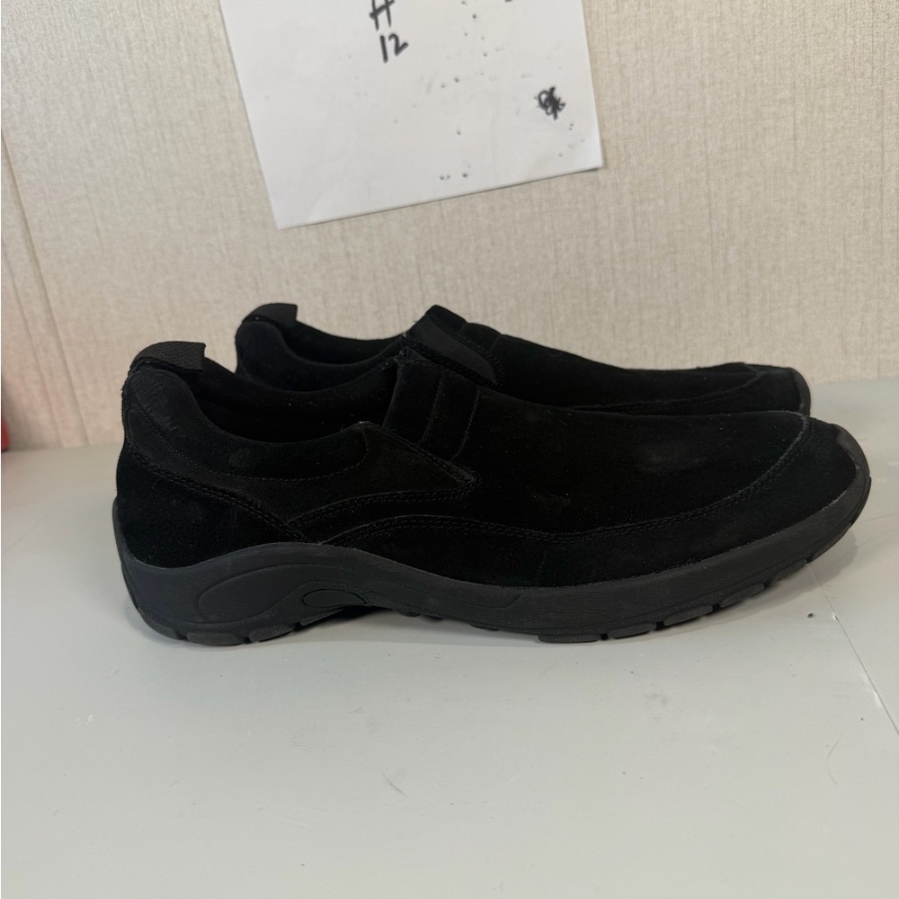 Gander Mountain Mens 11M‎ Black Moccasin Water-Repellend Suede RARE